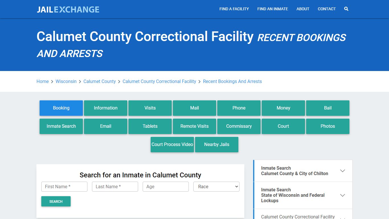 Calumet County Correctional Facility Recent Bookings And Arrests