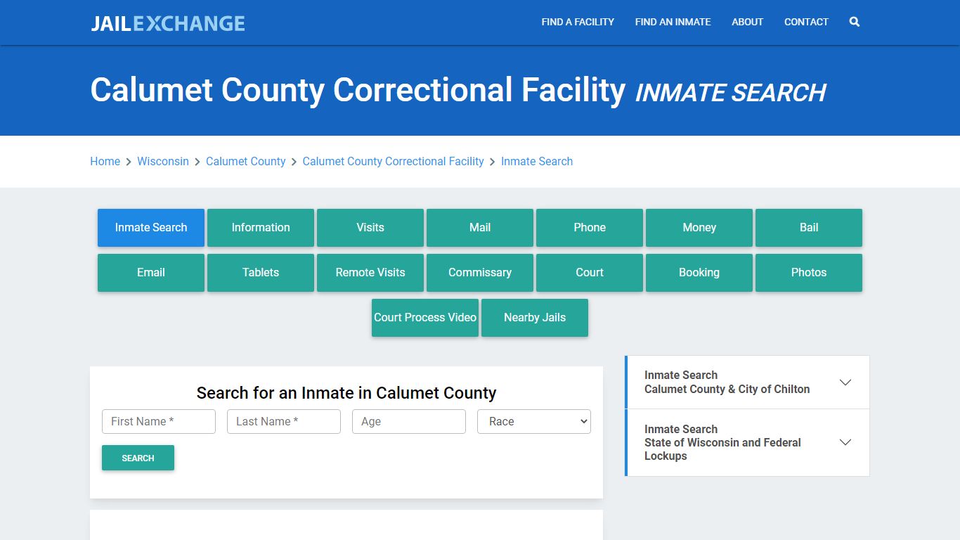 Calumet County Correctional Facility Inmate Search - Jail Exchange