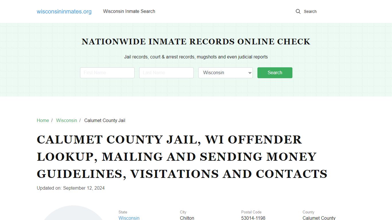 Calumet County Jail, WI: Inmate Search Options, Visitations, Contacts